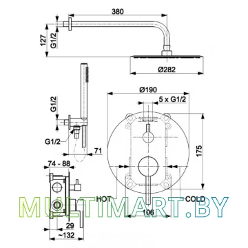 Душевая система Armatura Moza 5039-501-00 картинка 2